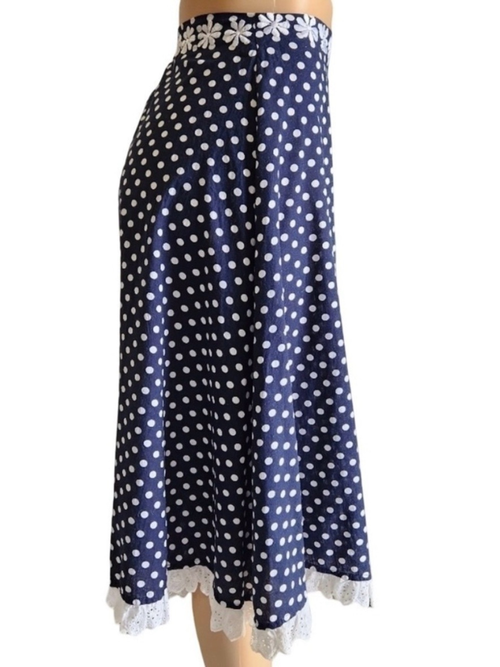 Free People KAS New York Daisy Dot Embroidered Culotte Pants Size S - Picture 5 of 9